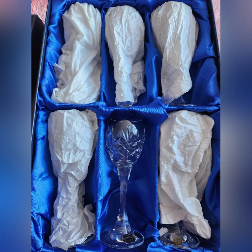 Bohemia 24% PbO Fine Crystal Glasses Set Of 6 ✨️New In Origial Packaging - Picture 7 of 8